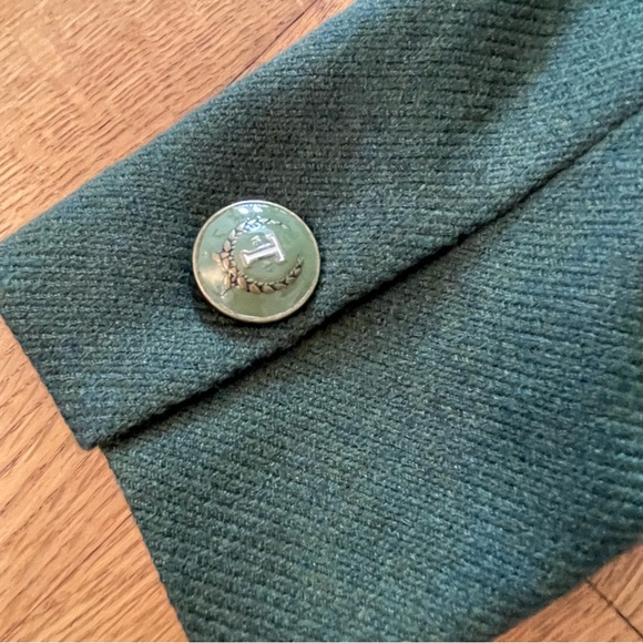 TALBOTS Womens Sz 8 100% Wool 3 Button Blazer Jacket Green Classic Career - Picture 14 of 16